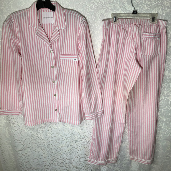 Victoria's Secret Other - Victoria's Secret Pink Stripe 2 Piece Pajamas